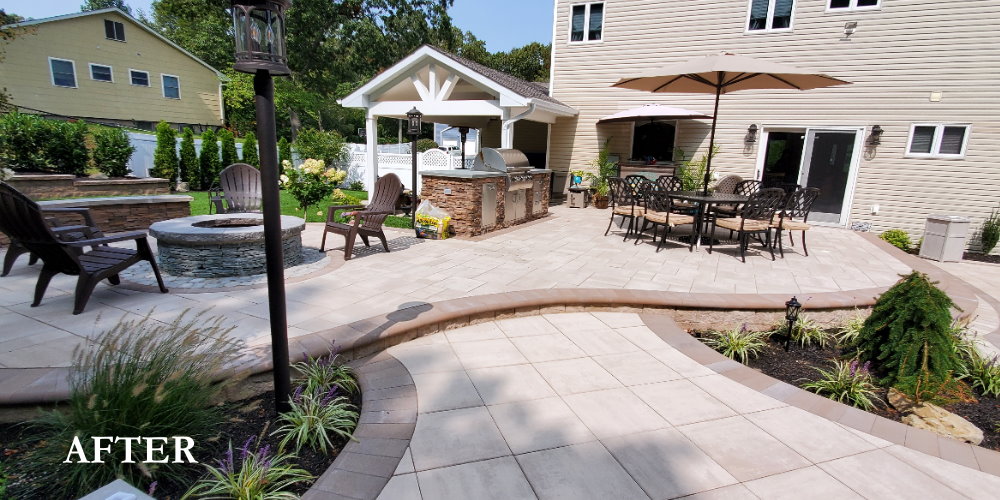 multi level patio with cambridge xl smooth pavers